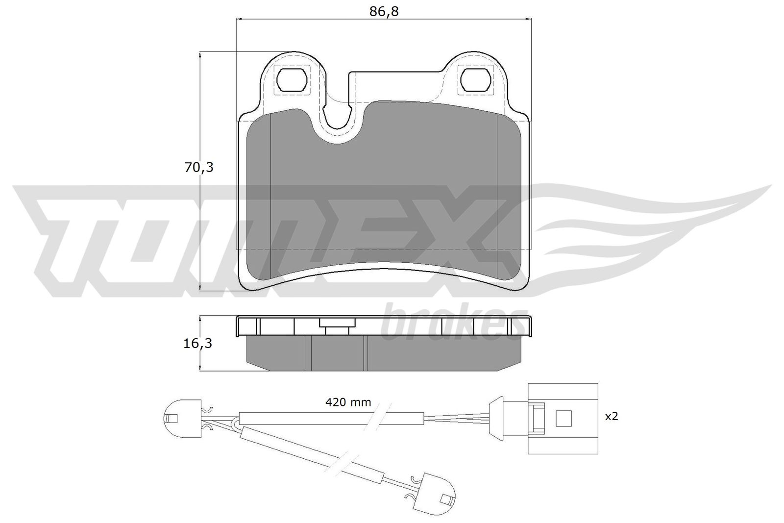 Sada brzdových platničiek kotúčovej brzdy TOMEX Brakes